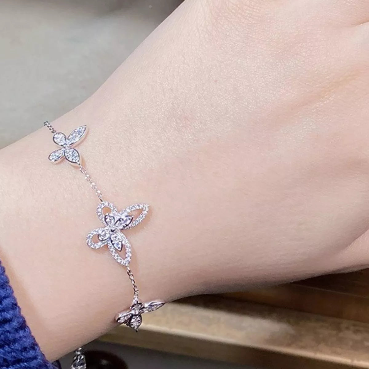 Sterling Silver Chain Butterfly Bracelet - alternate jewelry view