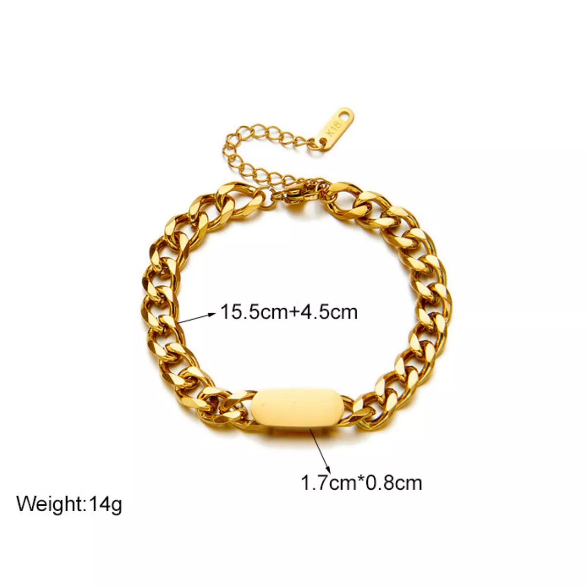 Stainless Steel Bar Chain Necklace and Bracelet Set - alternate necklace view