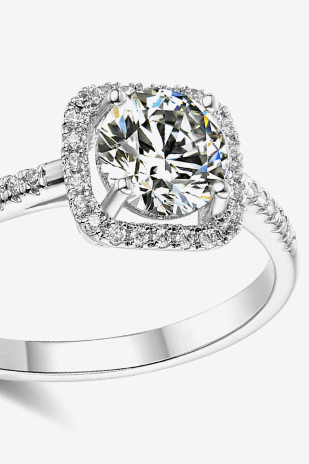 1 Carat Moissanite Zircon Ring in Silver - women's ring