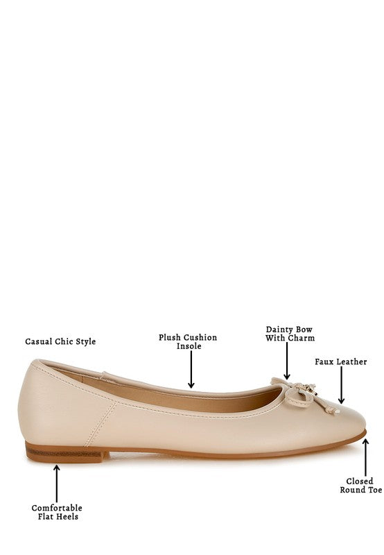 Faux Leather Casual Ballerinas