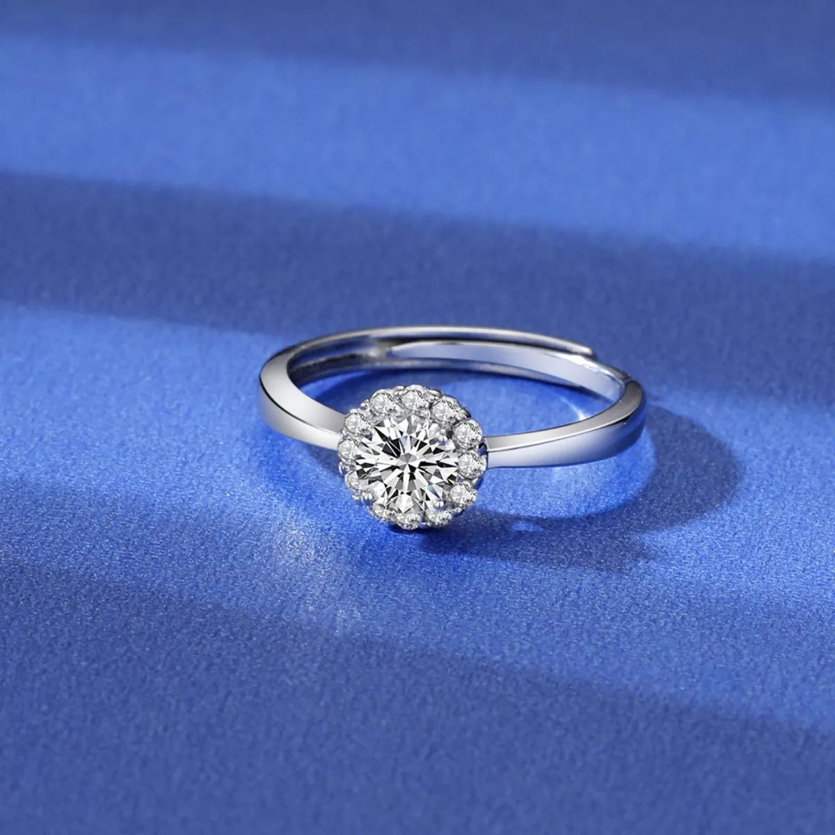 1 Carat Moissanite Sterling Silver Ring in Silver - women's ring