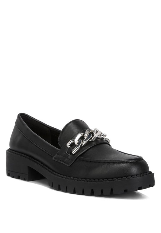 Faux Leather Chunky Loafers