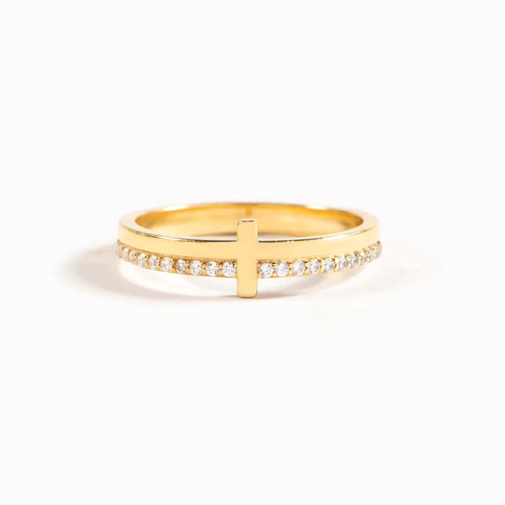 Sterling Silver Cross Ring in Silver - women's ring
