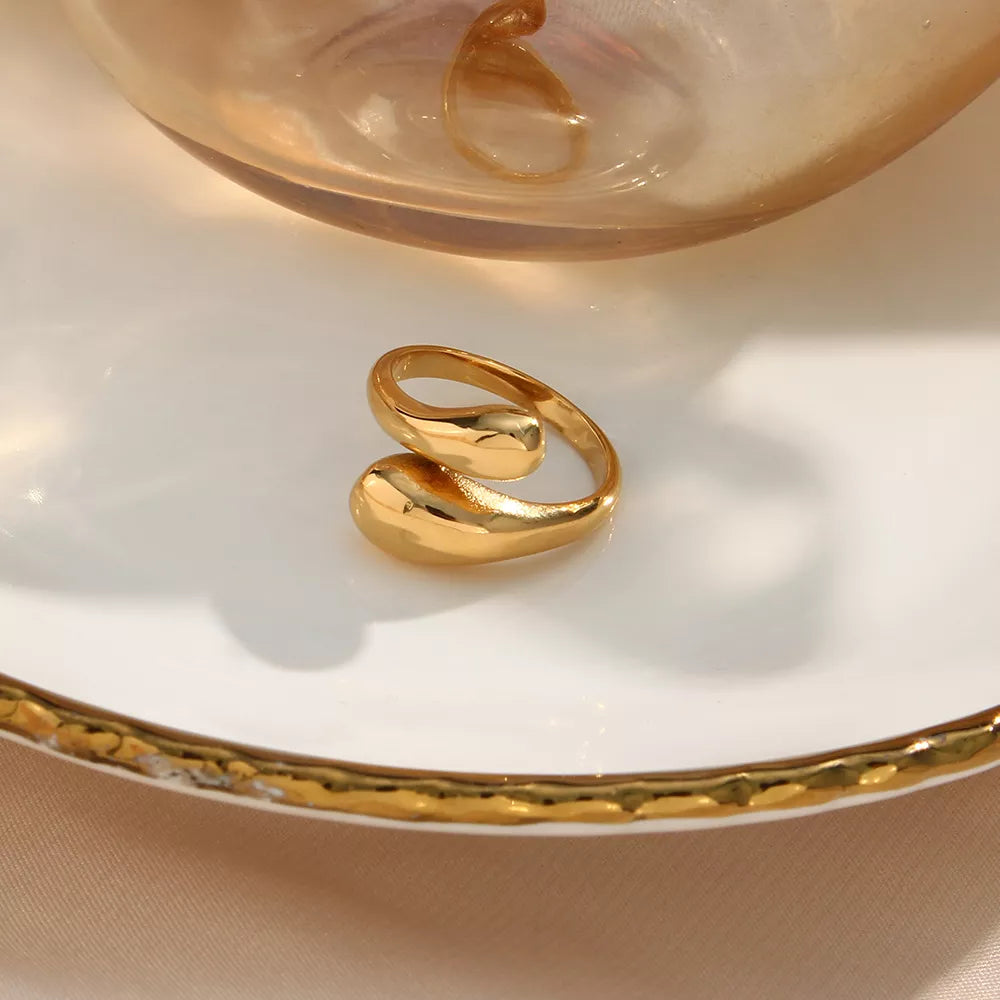 18K Gold-Plated Bypass Ring - alternate ring view