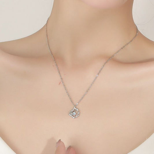 Sterling Silver Pendant Necklace - alternate necklace view