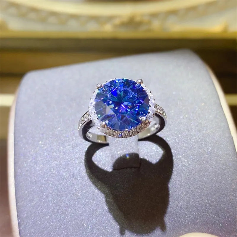 5 Carat Moissanite Sterling Silver Ring in Silver - women's ring