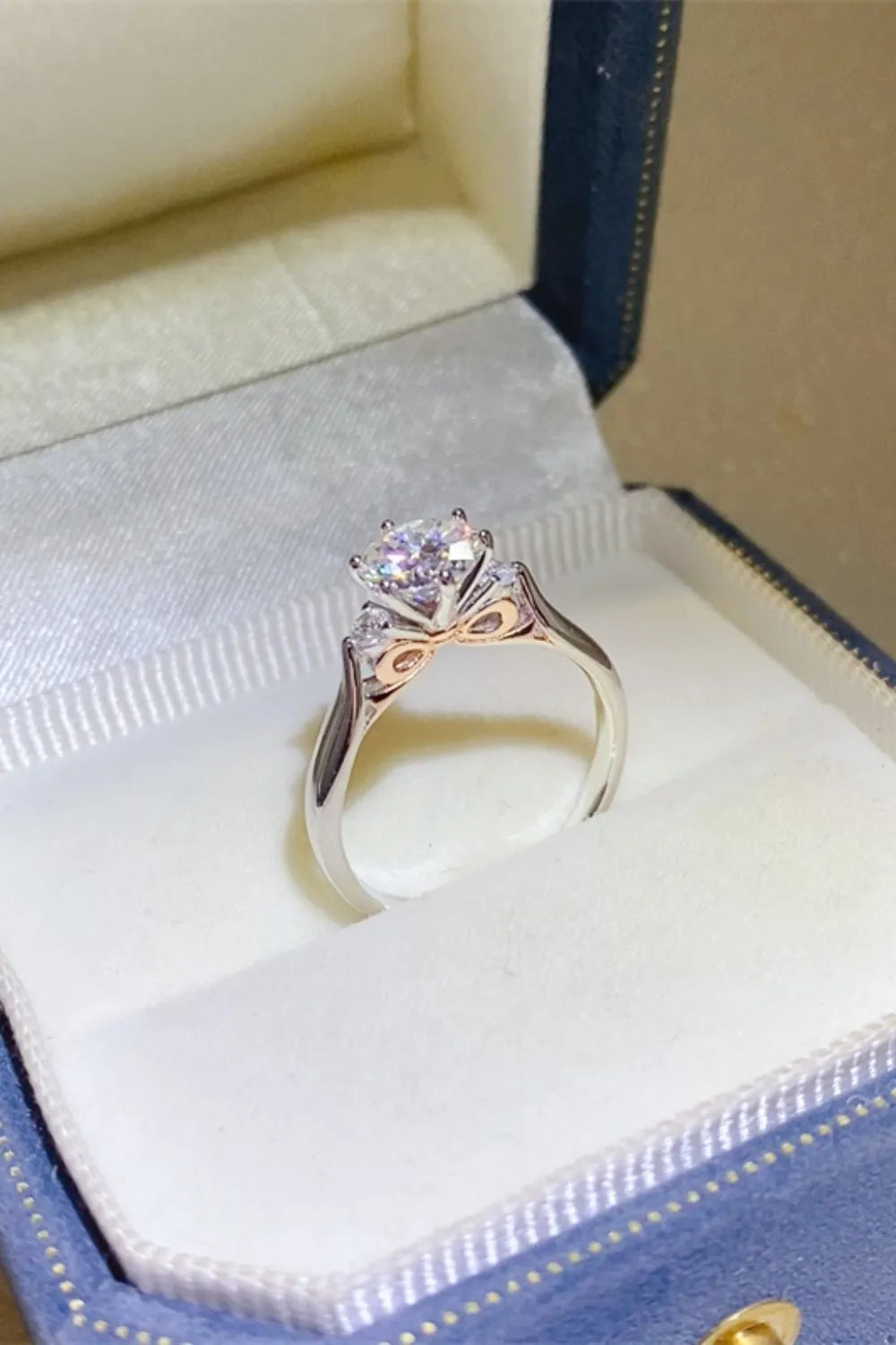 2 Carat Moissanite Sterling Silver Ring in Silver - women's ring