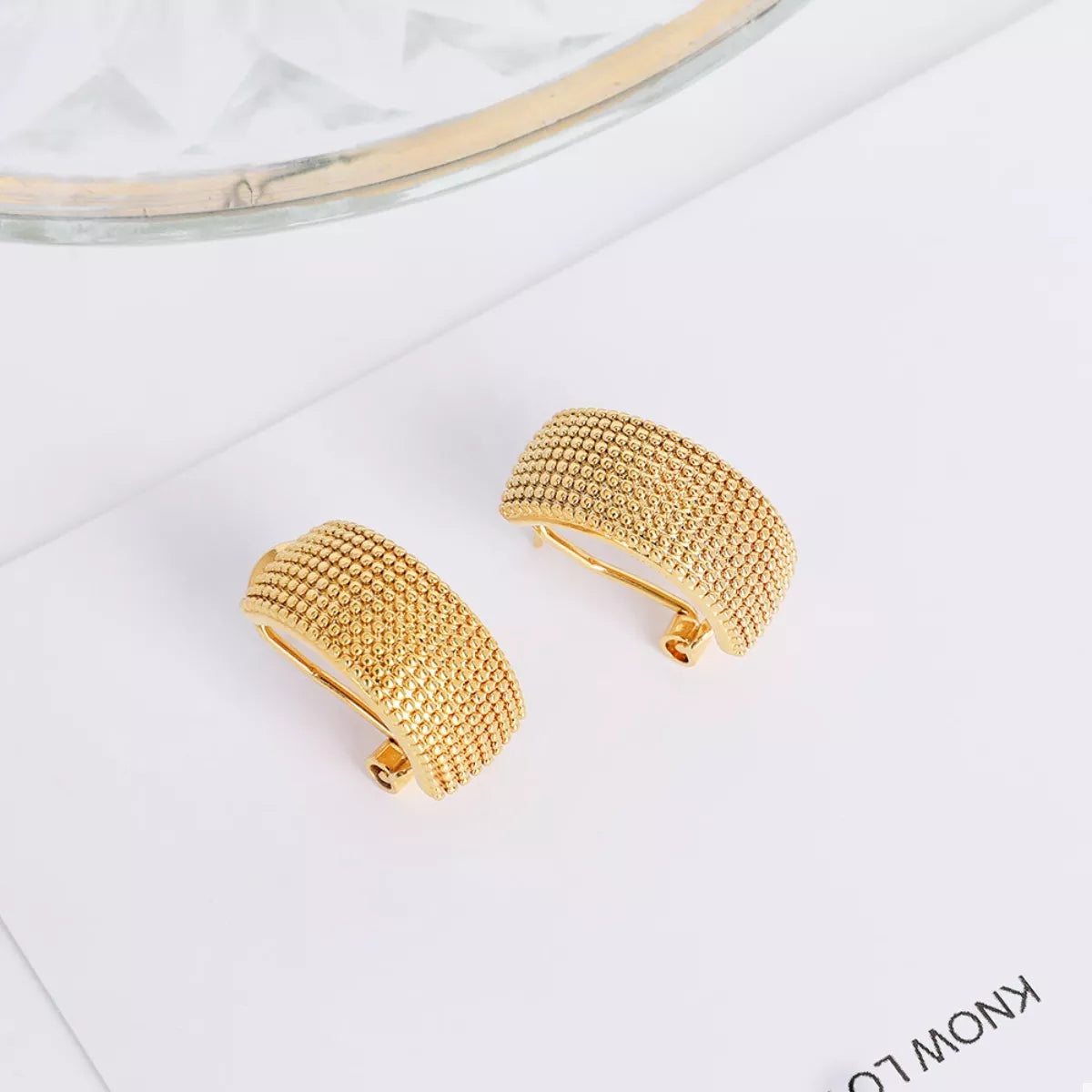 18K Gold-Plated Textured Wide Band Hoop Earrings in Gold - women's hoop earrings