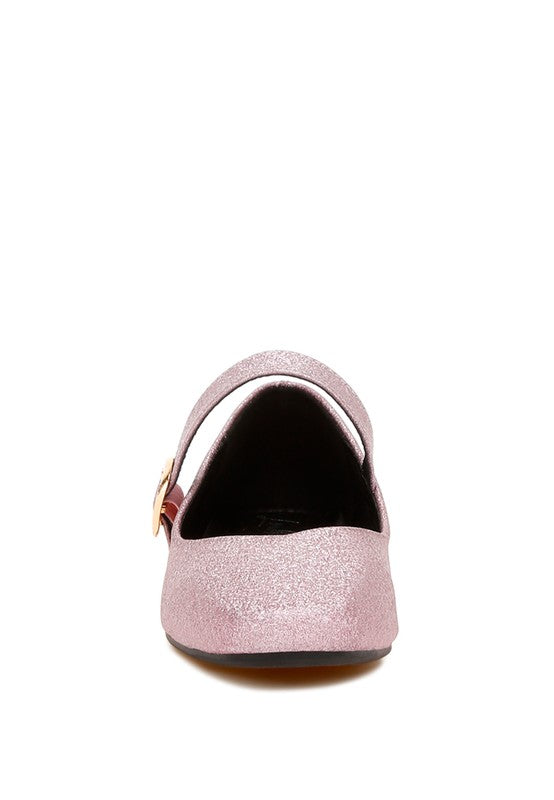 Glitter Pin Buckle Ballerinas