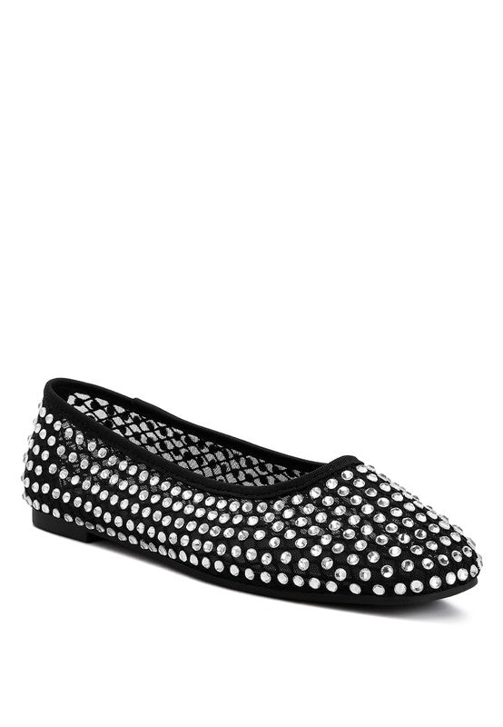 Mesh Rhinestone Ballerinas