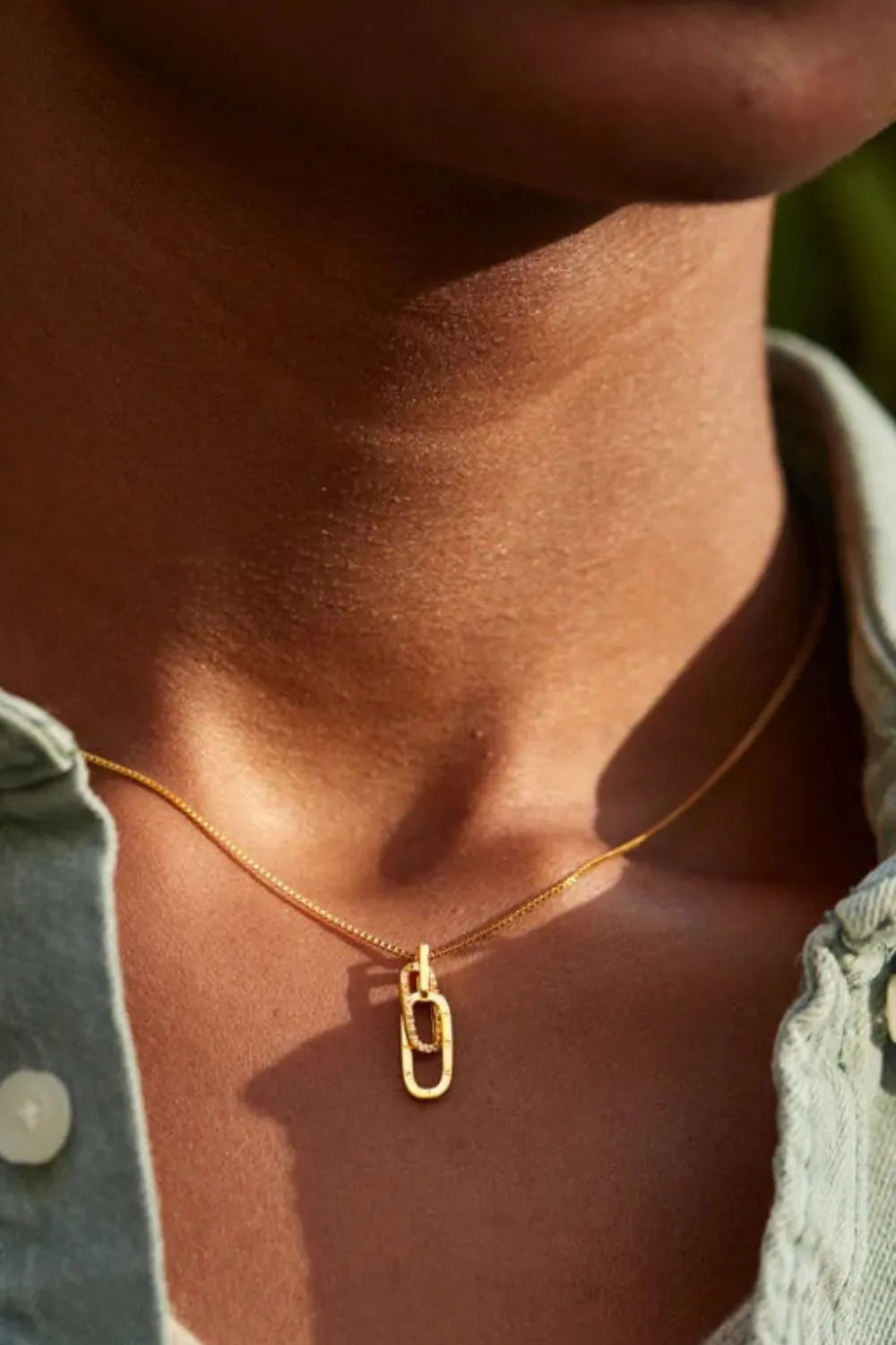 Sterling Silver Inland Zircon Necklace in Rose Gold - women's necklace
