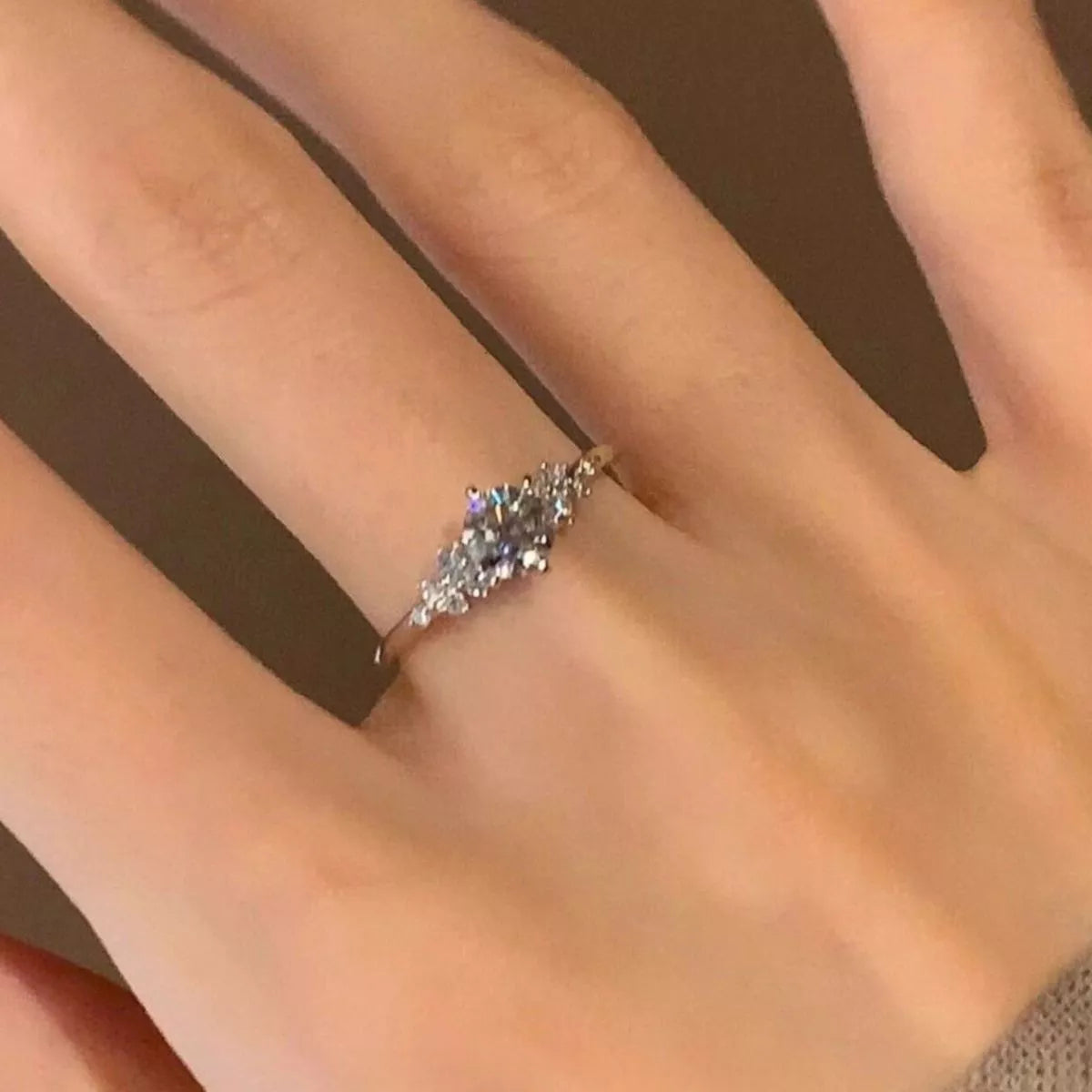 2 Carat Moissanite Sterling Silver Ring - alternate ring view