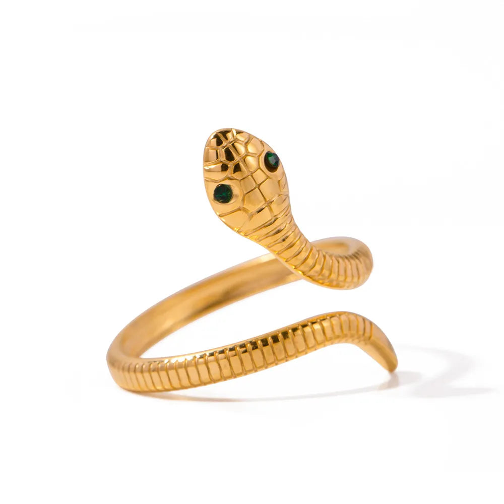 18K Gold-Plated Snake Wrap Adjustable Ring - alternate ring view