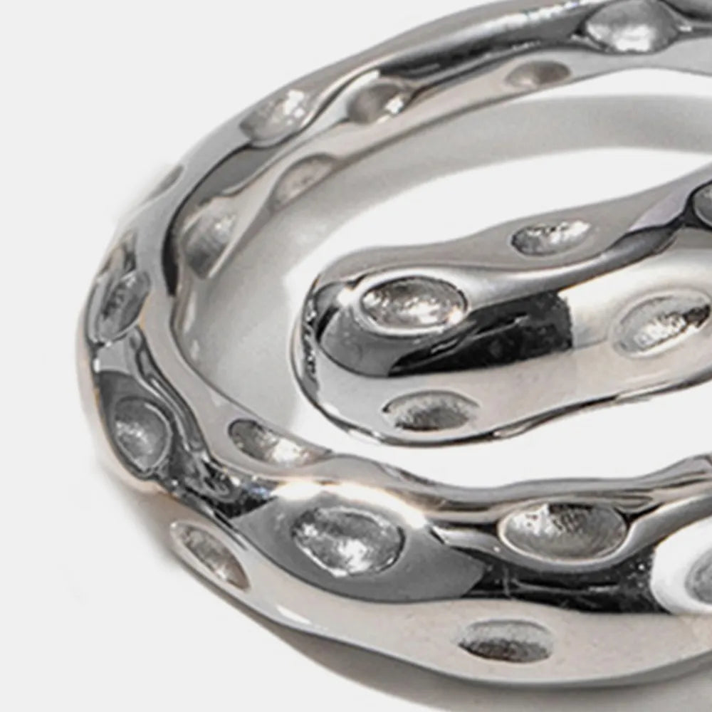 Titanium Steel Gold-Plated Bypass Ring - alternate ring view
