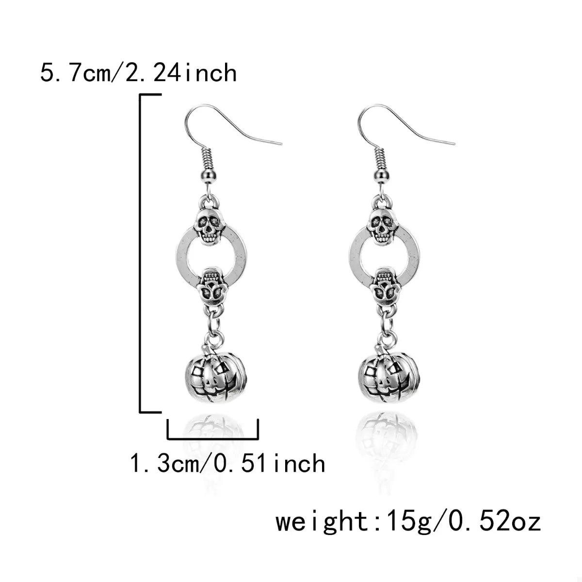 Halloween Pumpkin Dangle Earrings - alternate earring view