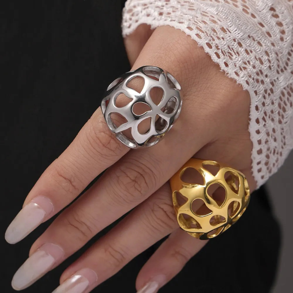 Stainless Steel Cutout Ring - alternate ring view