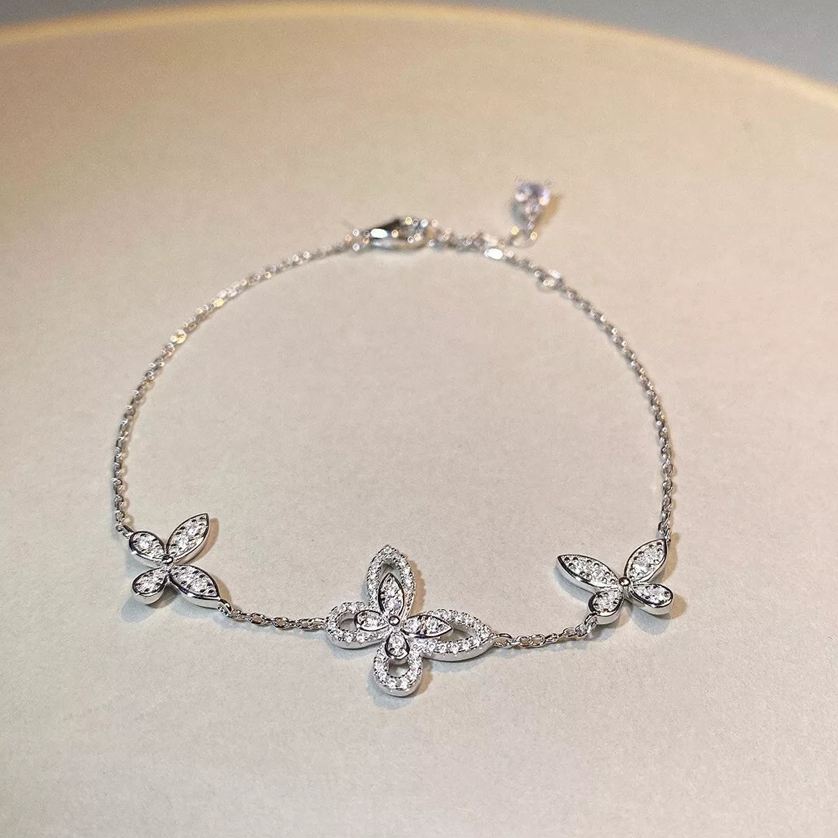 Sterling Silver Chain Butterfly Bracelet in Silver - women's chain bracelet