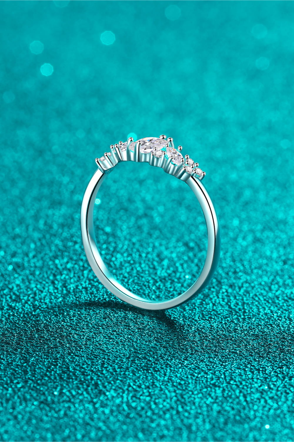 Adored Moissanite Rhodium-Plated Ring in Silver - women's ring