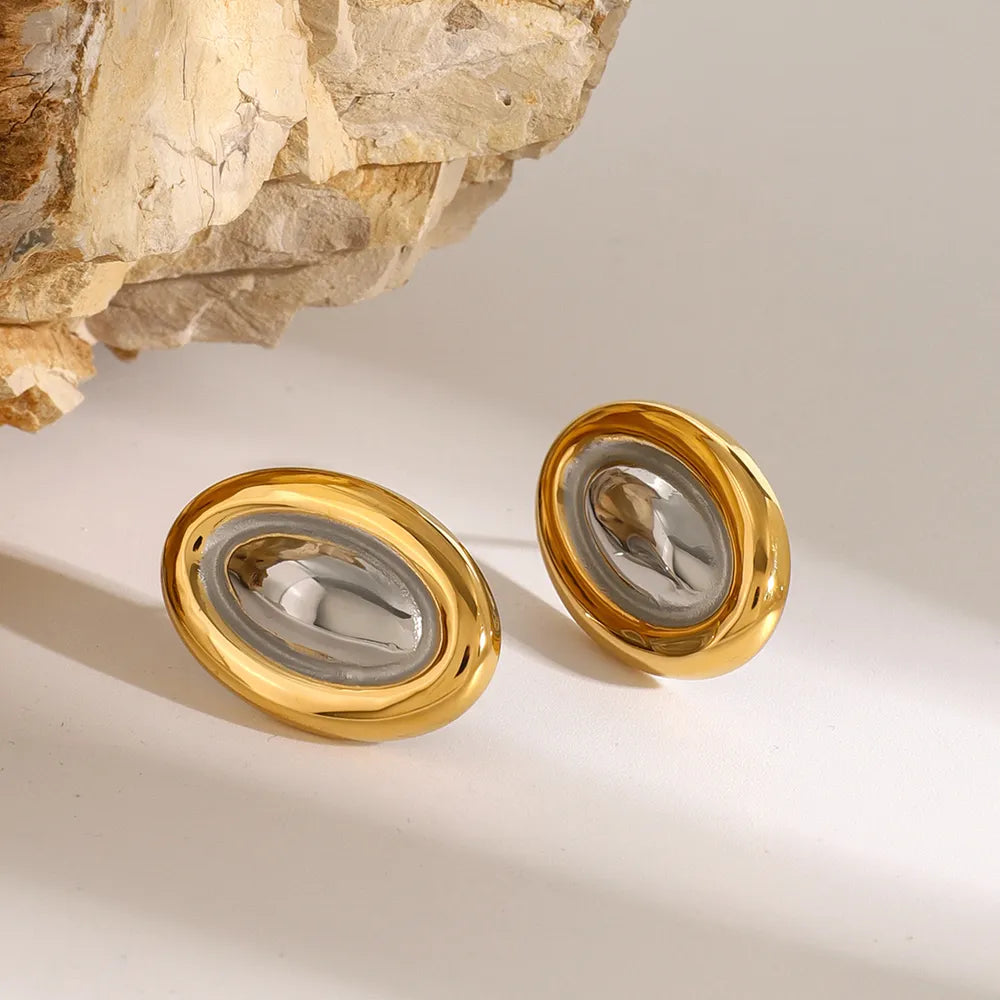 18K Gold-Plated Stainless Steel Stud Earring - alternate earring view