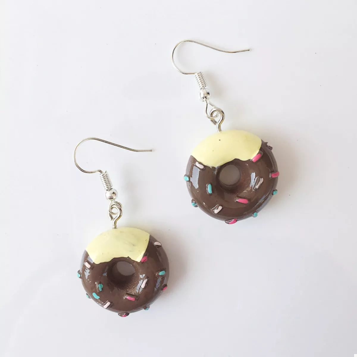 Donut Dangle Earrings in Dark Brown - women's dangle earrings