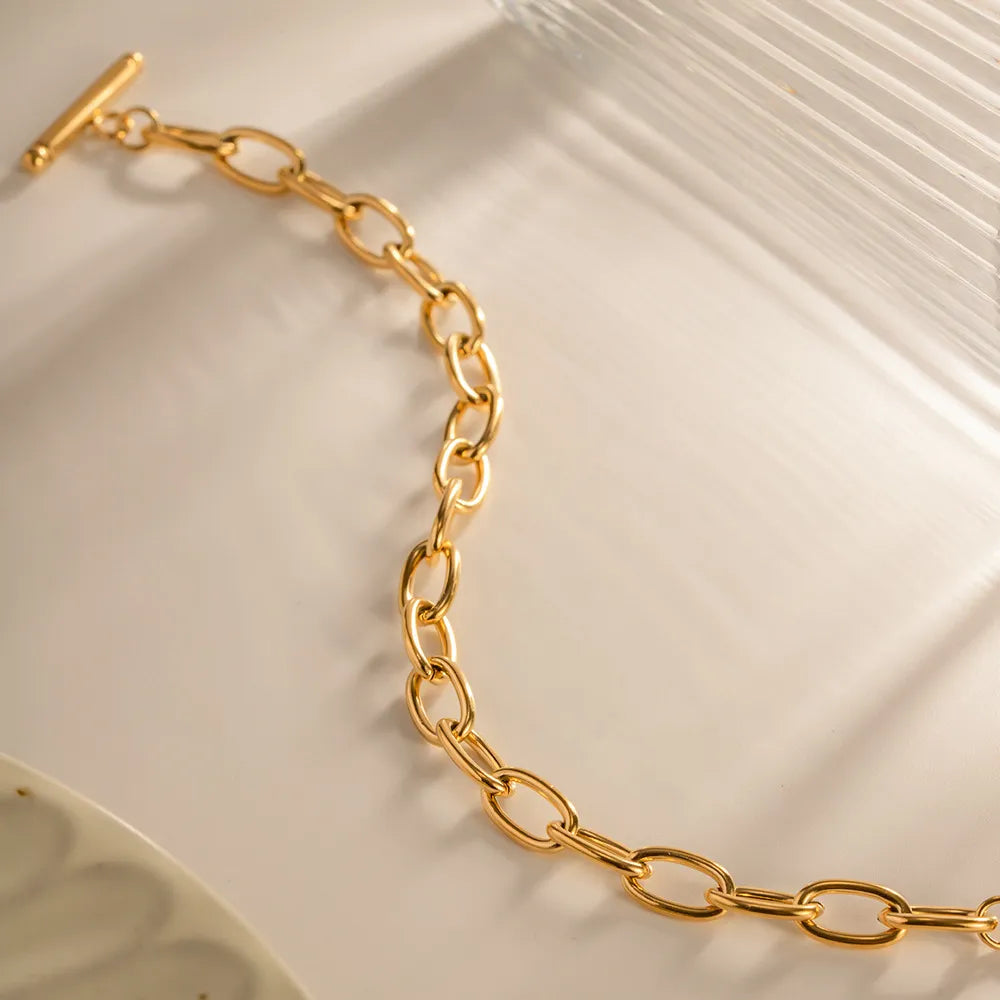 18K Gold-Plated Stainless Steel Toggle Chain Bracelet - alternate jewelry view