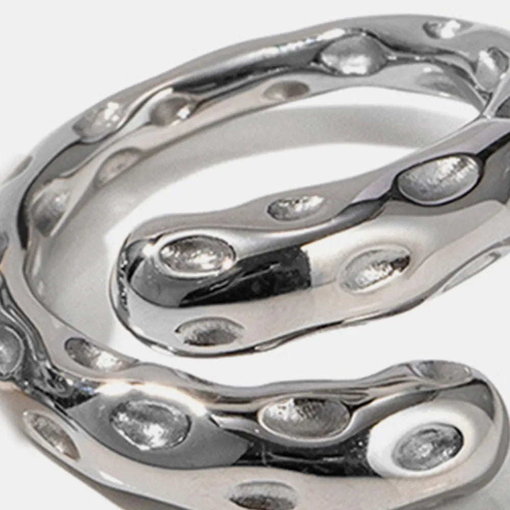 Titanium Steel Gold-Plated Bypass Ring - alternate ring view