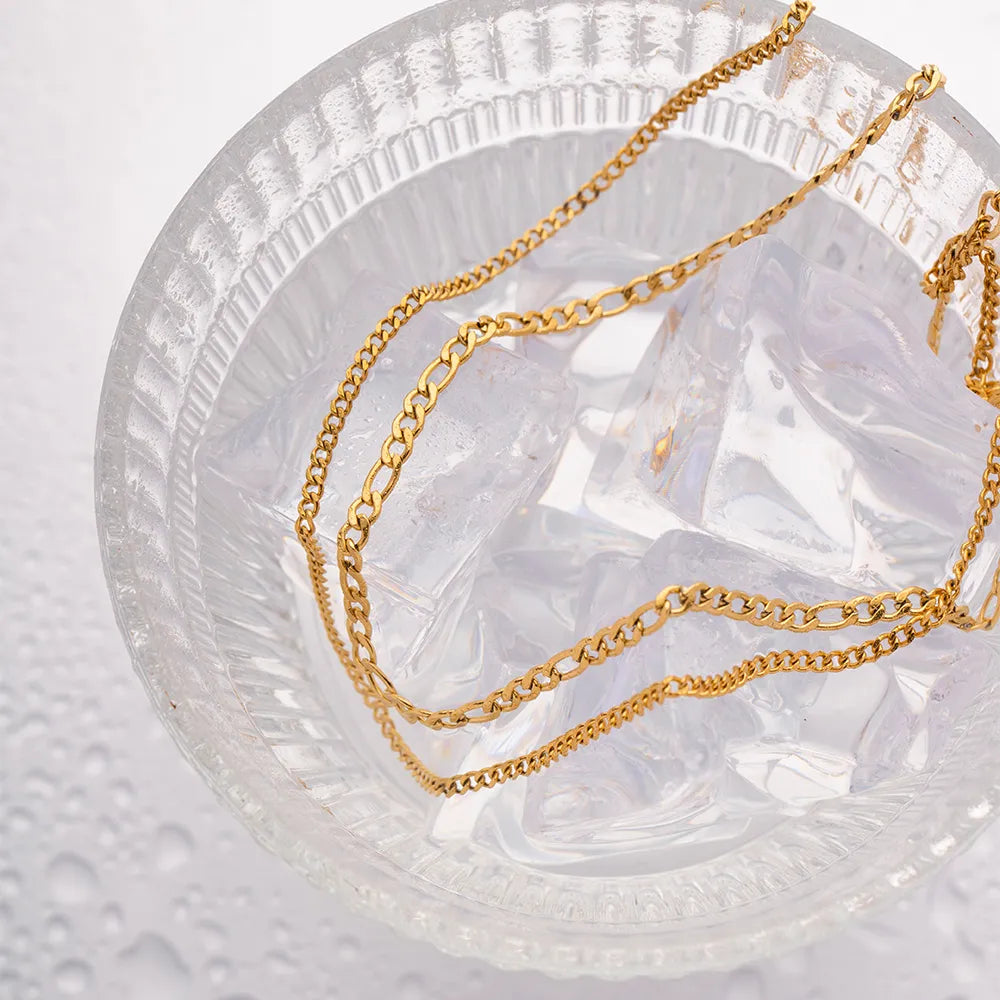 Stainless Steel Double-Layered Necklace - alternate necklace view