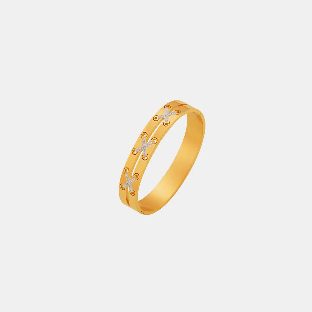 18K Gold-Plated Czech Diamond Bracelet - alternate jewelry view