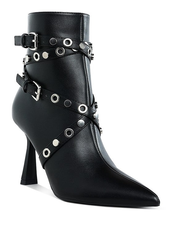 Eyelets Harness Ankle Boots