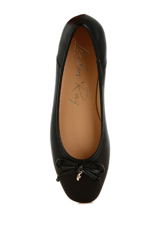 Faux Leather Casual Ballerinas