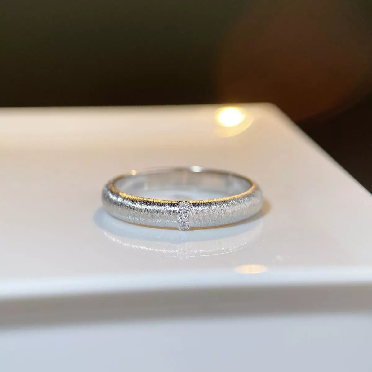 Sterling Silver Zircon Ring - alternate ring view