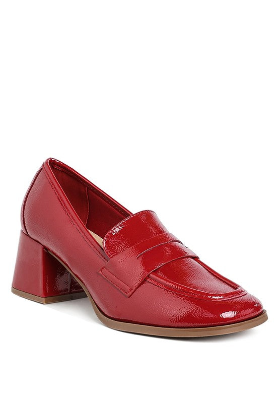 Penny Strap Heel Loafers