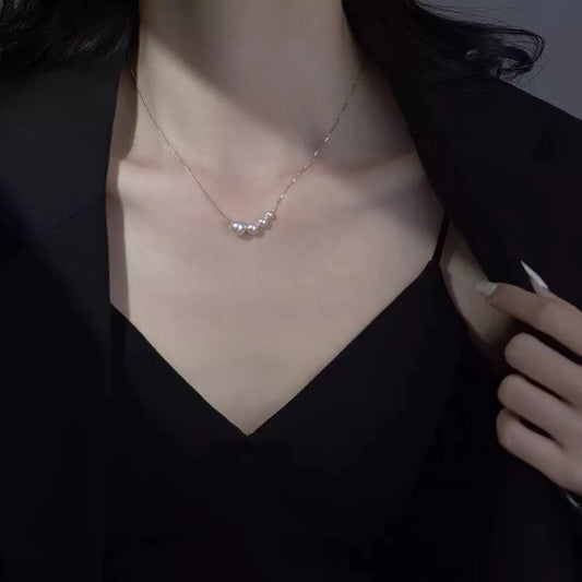 Pearl Sterling Silver Necklace in Silver - women's necklace