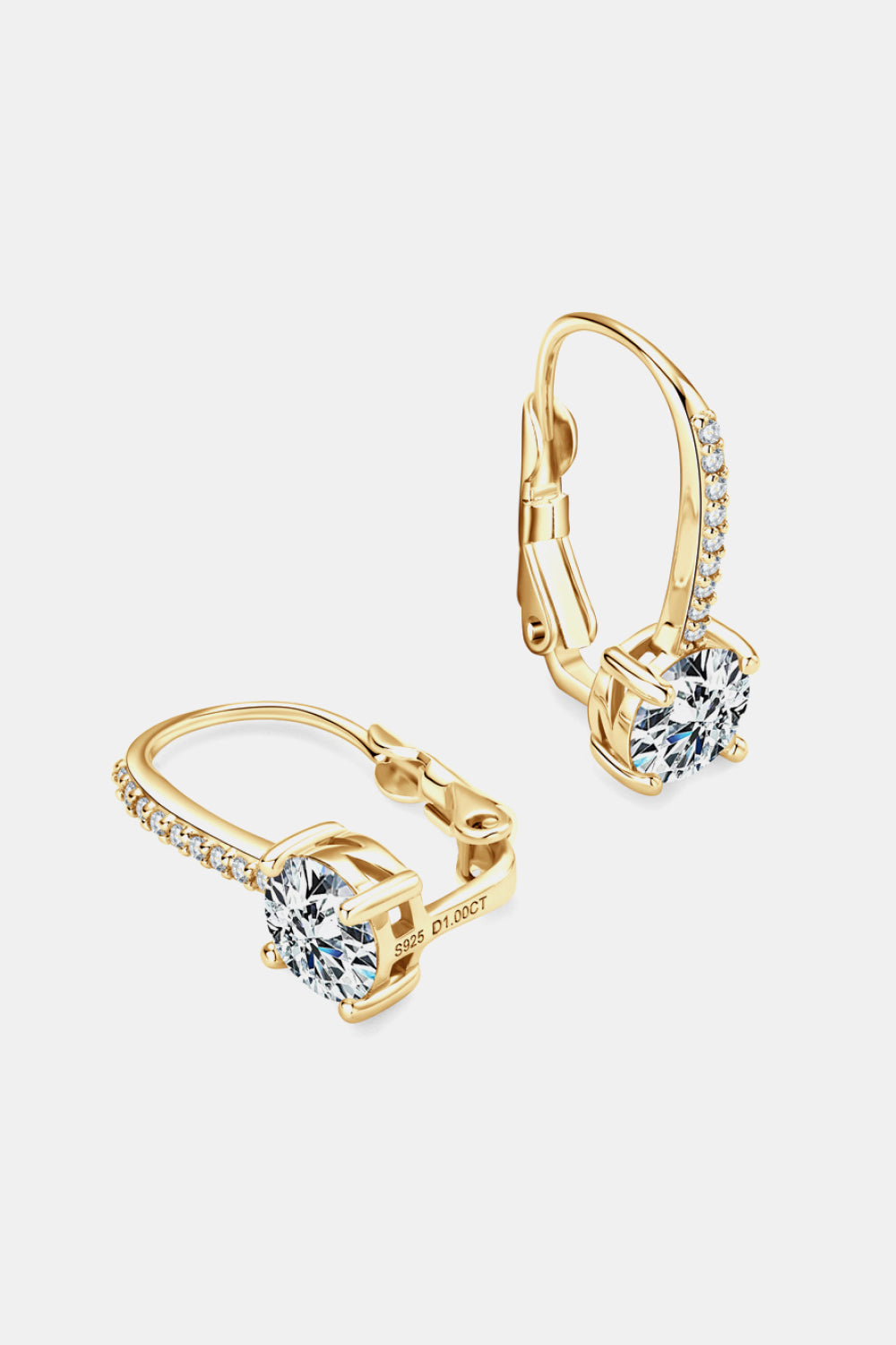 2 Carat Moissanite Sterling Silver Earrings in Silver - women's earrings