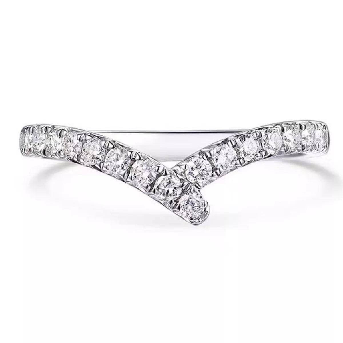 Sterling Silver Moissanite Geometric Ring - alternate ring view