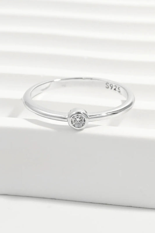 Sterling Silver Inland Zircon Ring in Silver - women's ring