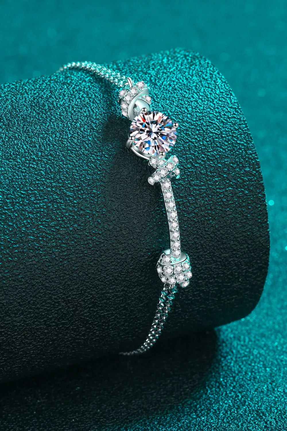 2 Carat Moissanite Sterling Silver Bracelet in Silver - women's bracelet