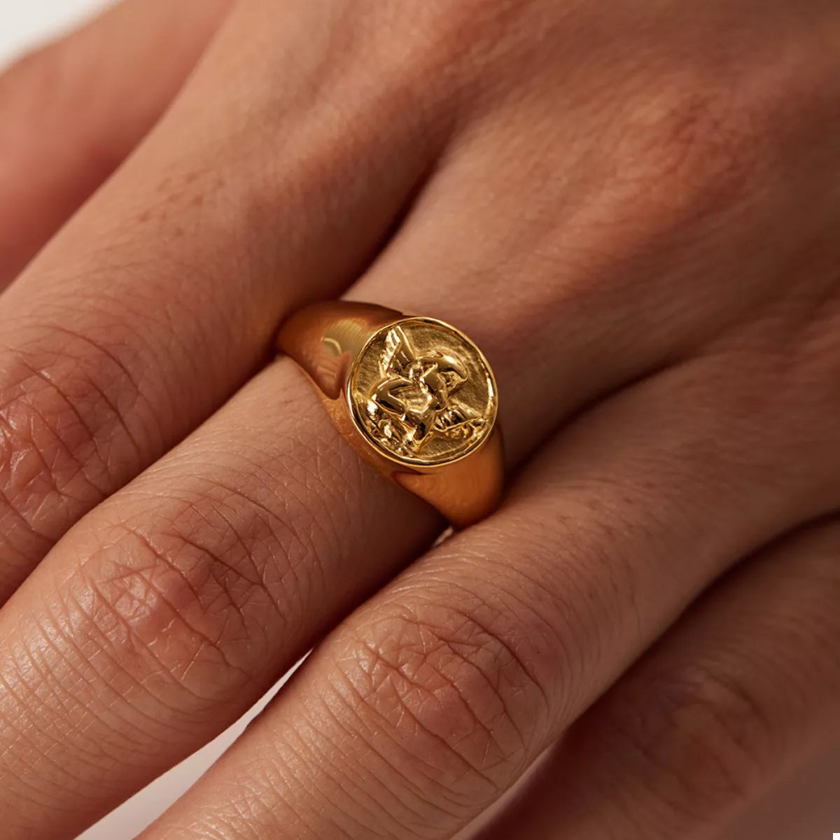 18K Gold-Plated Cupid Ring - alternate ring view