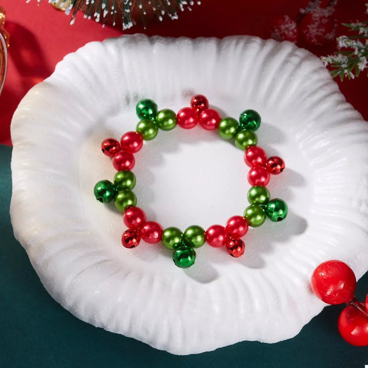 Christmas Holiday Beaded Bell Bracelet - alternate jewelry view