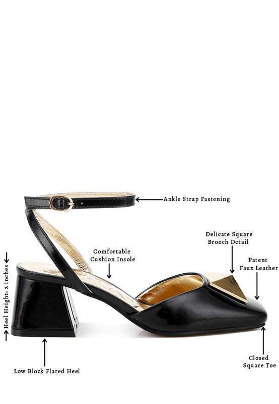 Ankle Strap Brooch Pumps