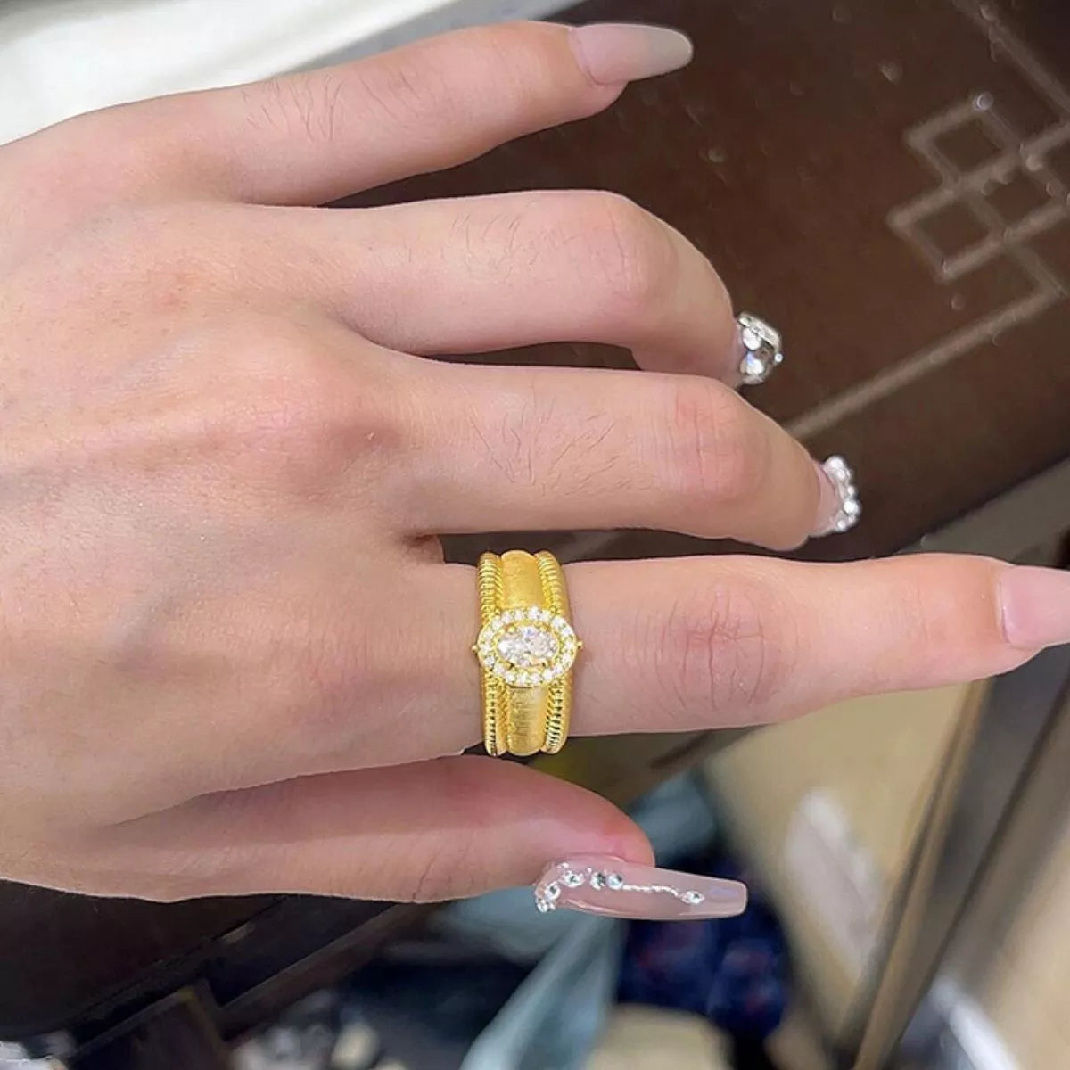18K Gold-Plated Sterling Silver Ring in Pastel Yellow - women's ring