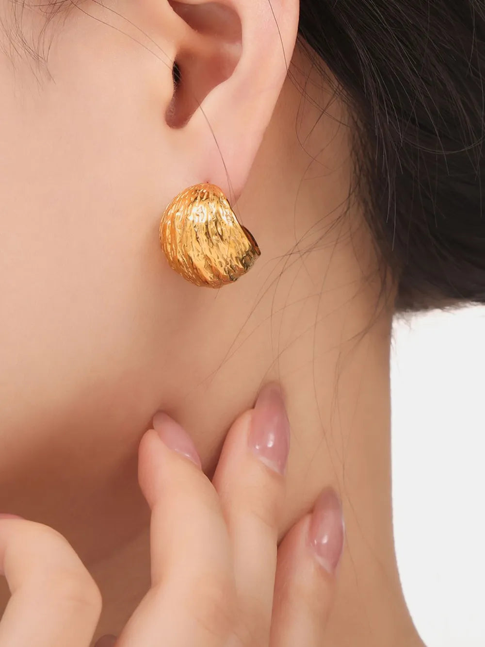 Titanium Steel Geometric Shape Earrings - alternate earring view