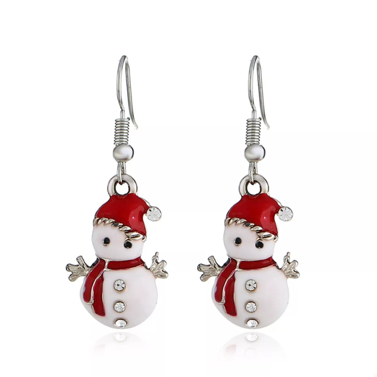 Christmas Snowman Drop Earrings - alternate earring view