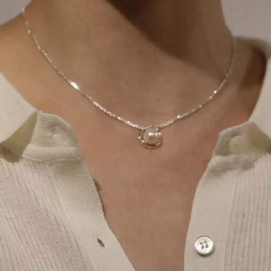 Pearl Pendant Necklace - alternate necklace view