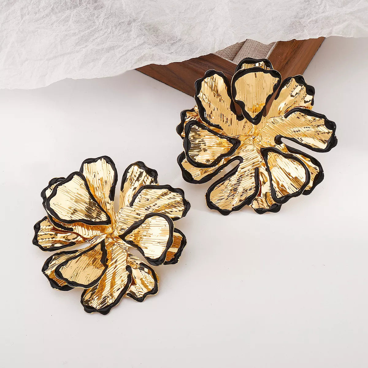 18K Gold-Plated Flower Stud Earrings in Gold - women's stud earrings