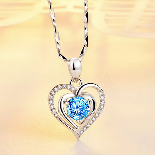 Sterling Silver Heart Pendant Necklace in Silver - women's pendant necklace