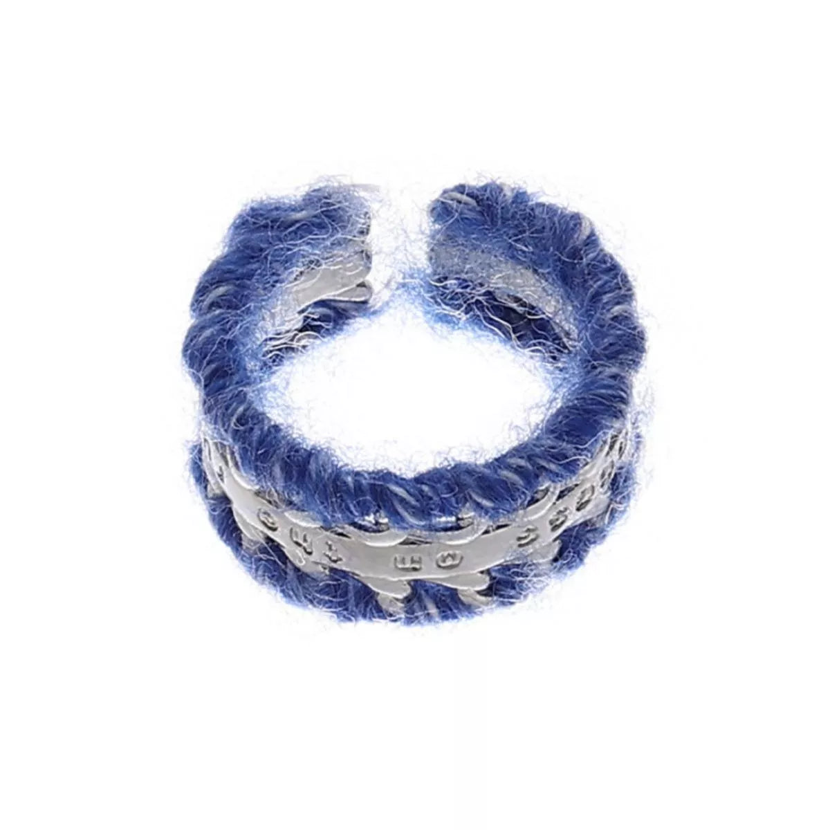 Brass Yarn-Wrapped Open Ring - alternate ring view