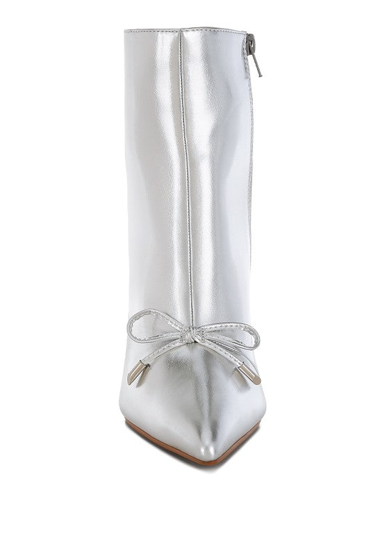 Silver Metallic Ankle Boots