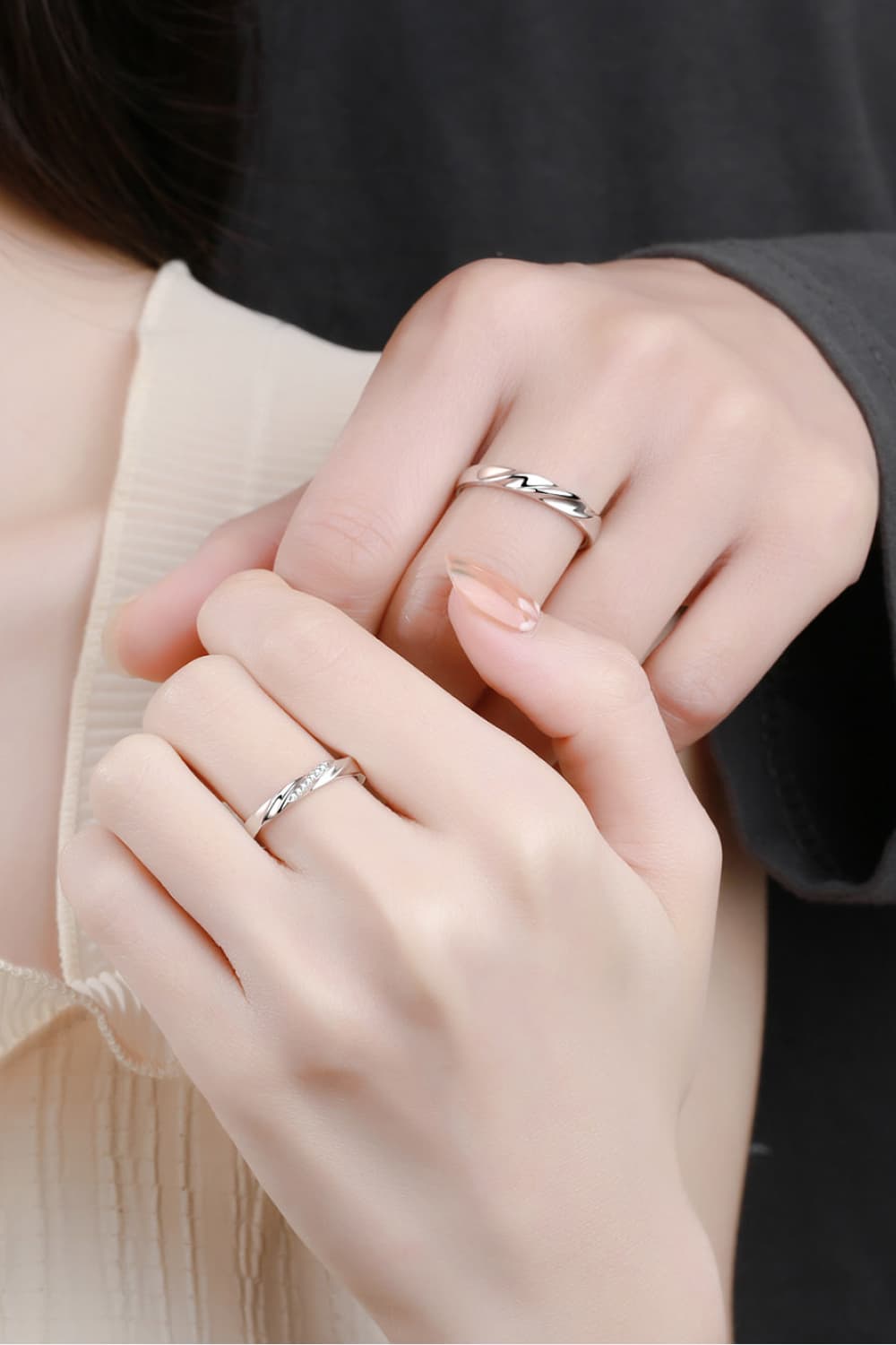 Minimalist Sterling Silver Rhodium-Plated Ring in Men - women's ring