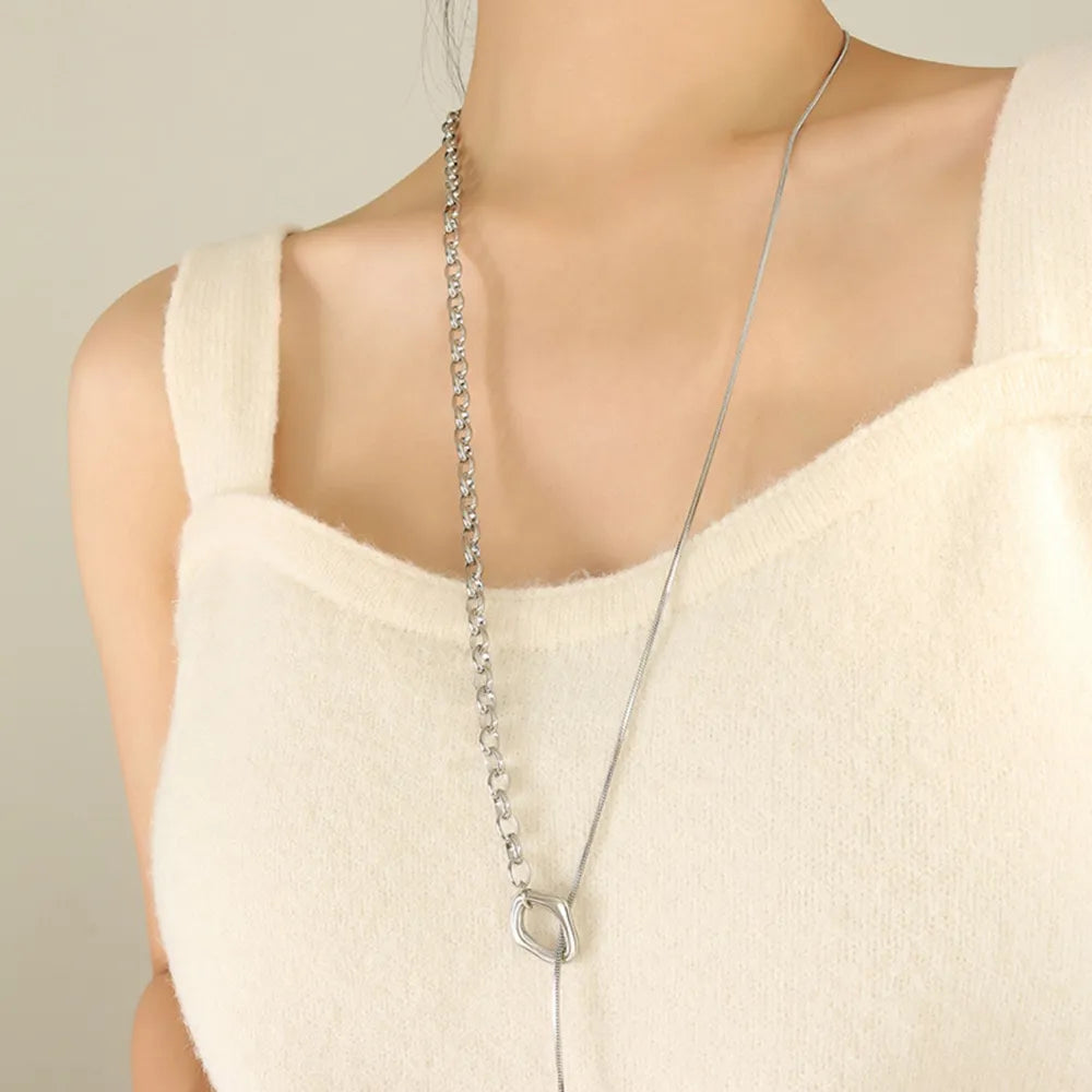 Titanium Steel Chain Necklace in Silver - women's chain necklace